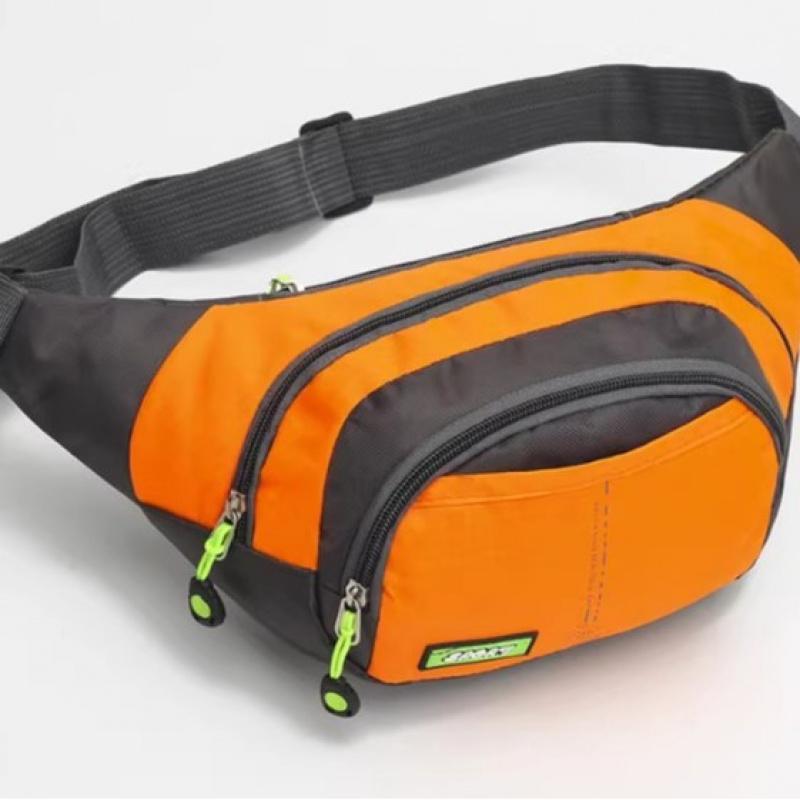 Nylon Waist Bag With Adjustable Belt, Multi Pocket Crossbody Chest Pack For Travel, Running, Walking, Outdoor Storage, Men And Women
