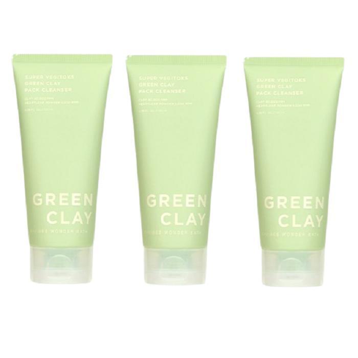 Wonderbath Super Vegitox Green Clay Pack Cleanser 130ml 2+1 (3 total) (42041626)