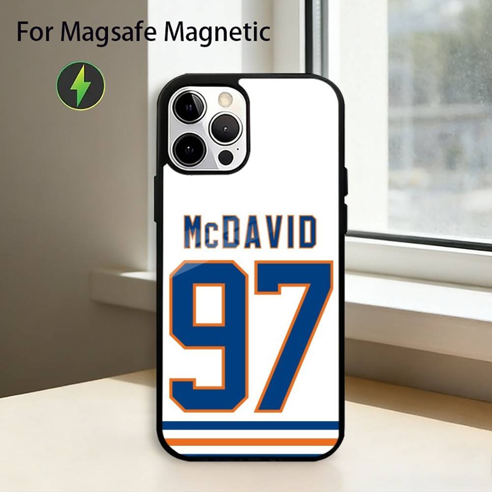 

Hockey Player Connor McDavid Phone Case For iPhone17,16,15,14,13,12,11 Plus,Pro Magnetic with Magsafe Wireless Charging iPhone17Pro