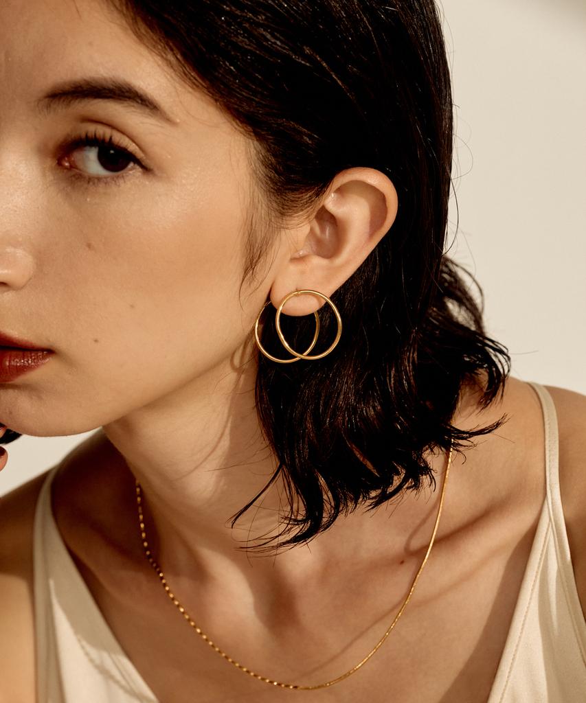 Novice Tokyo Double Nuance Circle Pierce / Gold