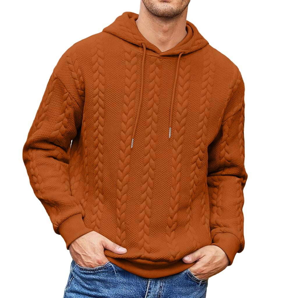Men's Casual Color Hoodie Long Sleeve Pullover Sweatshirt