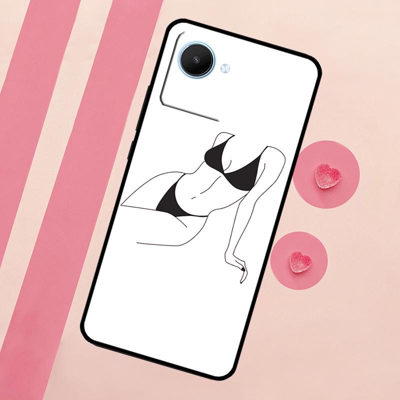 Woman Body Line Art For Realme C71 C55 C53 C67 C75 C61 C33 C63 C51 C65 10 11 12 13 14 15 Pro Plus GT7 Pro Case