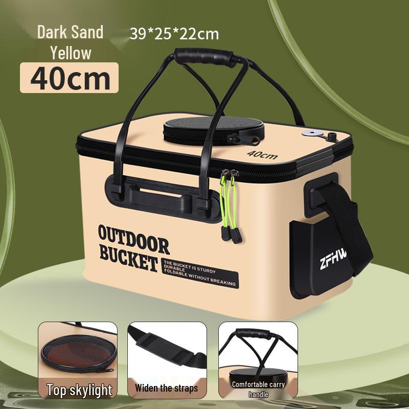 Foldable Live Fish Bucket - Portable Fishing Bag/Box for Wild Fishing