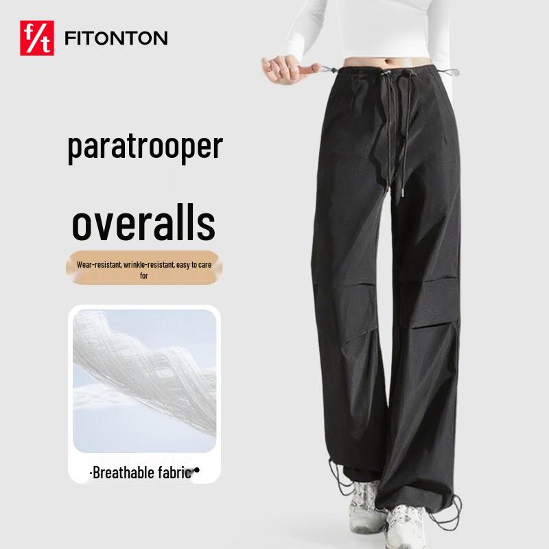 

FitonTon Women s Loose Straight Leg Cargo Pants L