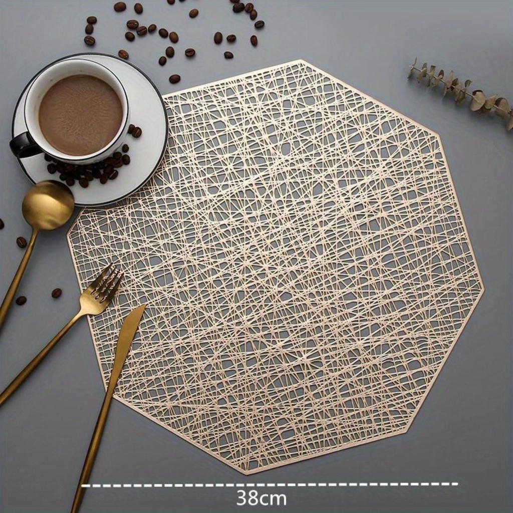 1PC Placemats Restaurant Hollow PVC Decoration Meal Mat Anti-hot Dining Table Line Mat Steak Plate Pad