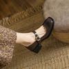 Fashion Women's Shoes Block Heel Square Toe with Medium Heels Japanese Style Lolita Mary Jane Gothic Chunky Buckle Ladies Footwear Trend