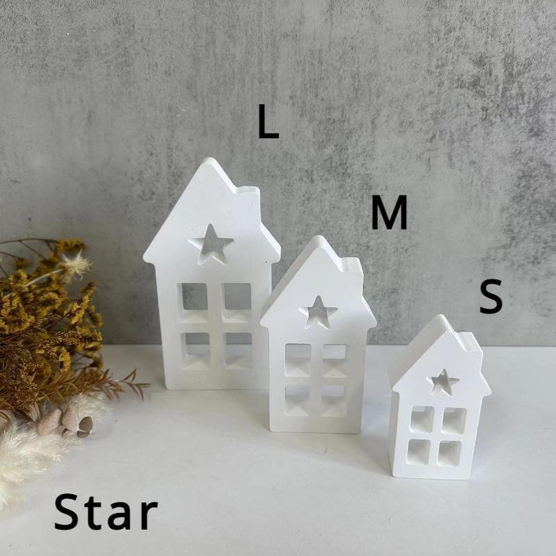 Heart House Star House Silicone Molds Light Heart Concrete Moulds Casting Mold Houses Decoration for Home Resin Mold Casting Mould