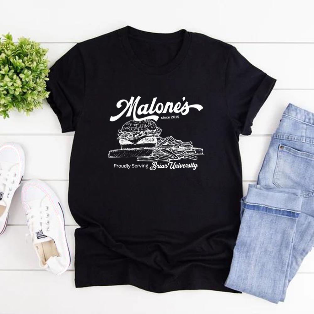 Malones Seit 2015 Briar University T-Shirt Hockey Romanze T-Shirt Beste Burger T-Shirt Vintage Kurzarm T-Shirts Bücherwurm Geschenk
