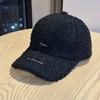 New Lamb Wool Hat for Women In Autumn and Winter Thickened Plush Peaked Cap Showing Face Small and Warm Japanese Style Big Head Baseball Cap