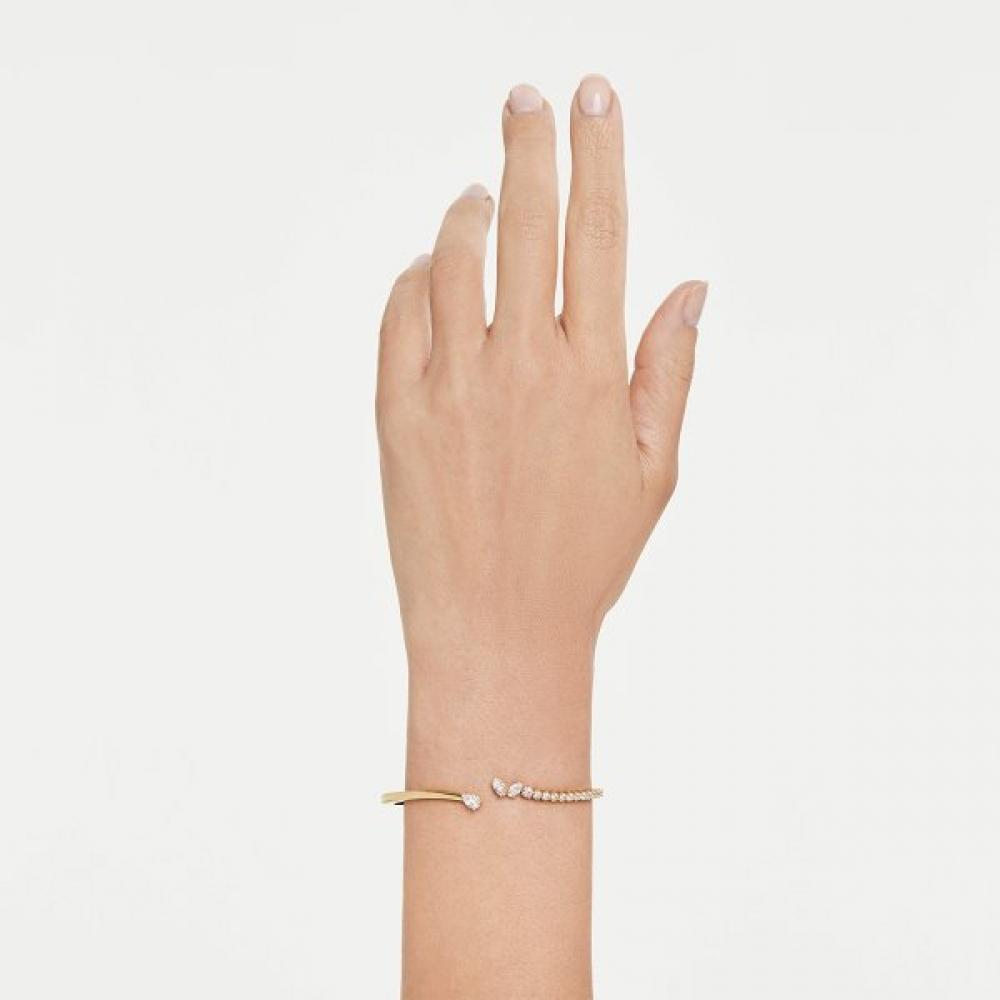 Swarovski Gold Tone Open Bangle Bracelet 5761639 5750440