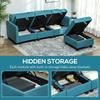 'L' Shape Modular Sofa, with Storage - Light Blue