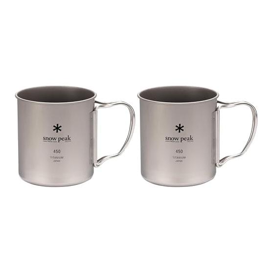 Кружка Snow Peak Cup Sierra Cup Titanium Single Mug 450 мл MG-143 Cup Легкая для кемпинга на открытом воздухе (х 2)