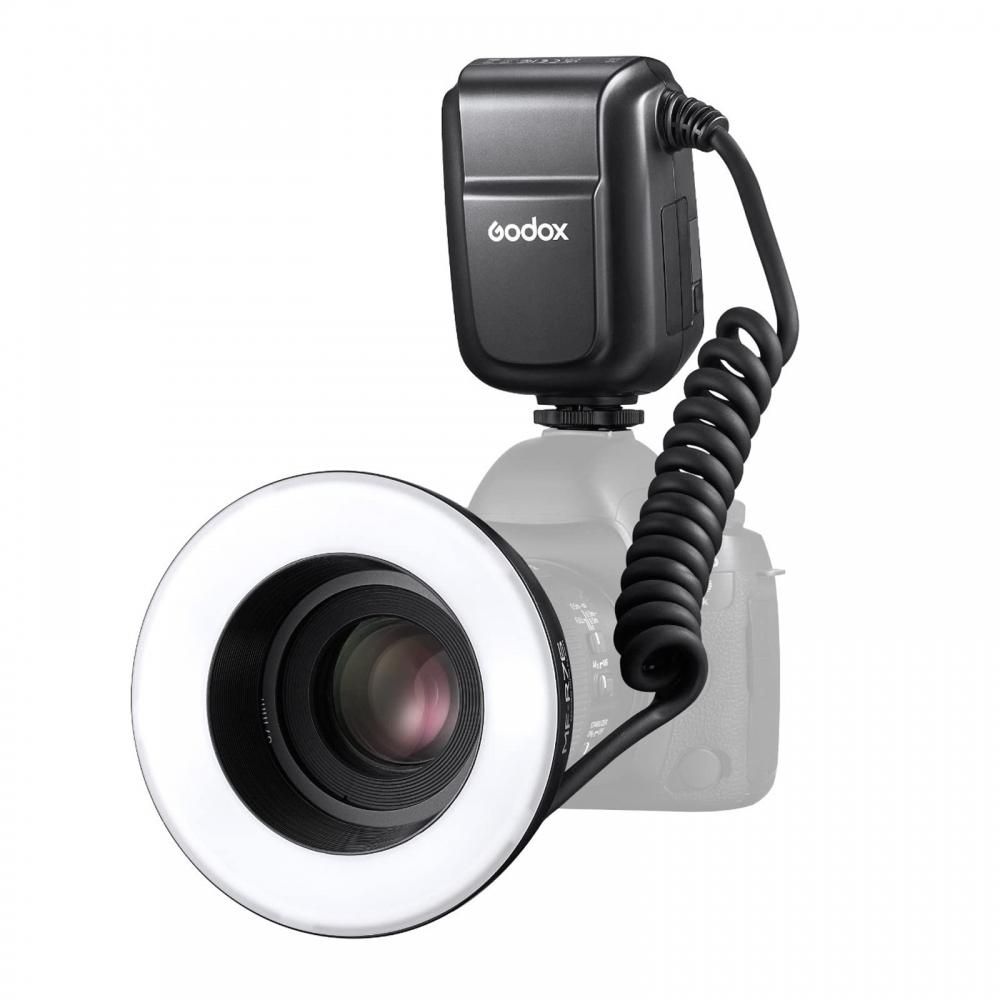 Godox MF-R76 Macro Ring Flash Strobe, 76Ws 660 Full Power Flash, Independent Blinking of AB Lamp, 10-step Brightness Adjustment, Precise Setting of Fl