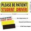 3 Peças Adesivo Magnético para Motorista Estudante para Carro Por Favor Tenha Paciência Placas de Segurança para Estudantes Adolescente Novato Motorista Iniciante Para-choque