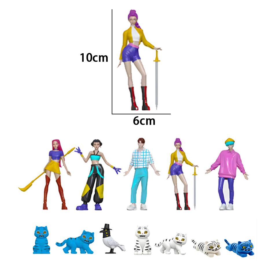 Demon Hunters Action Figure Set Collectible Stuffed Toys Derpy Tiger Rumi Mira Zoey Sussy Dolls - 5/7/12pcs Gift for Fans