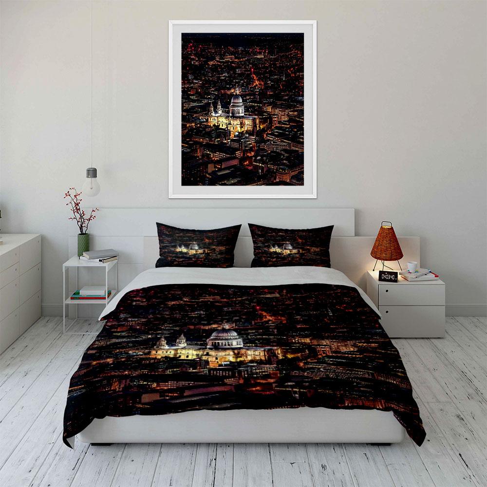 City Nightscape Decorative Set Multiple Sizes Kid'S And Adults' Bedroom Exquisite 3Pc Bedding Set, Gift