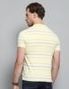 Monte Carlo Mens Striped Yellow Collar Neck Half Sleeve T-Shirt
