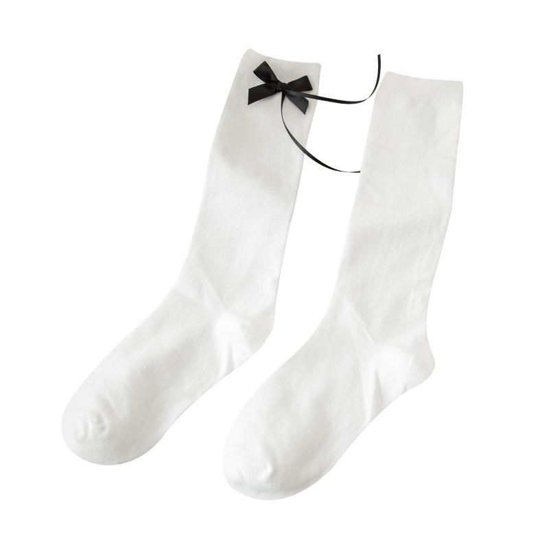 Xianuo 2024 Women's Lolita Bow Long Calf Socks