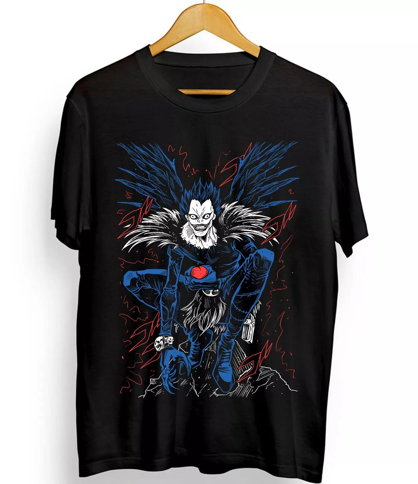 

Kira Ryuk T-Shirt Death Note Horror Anime Black Graphic Tee Gifts Shirt All Size L