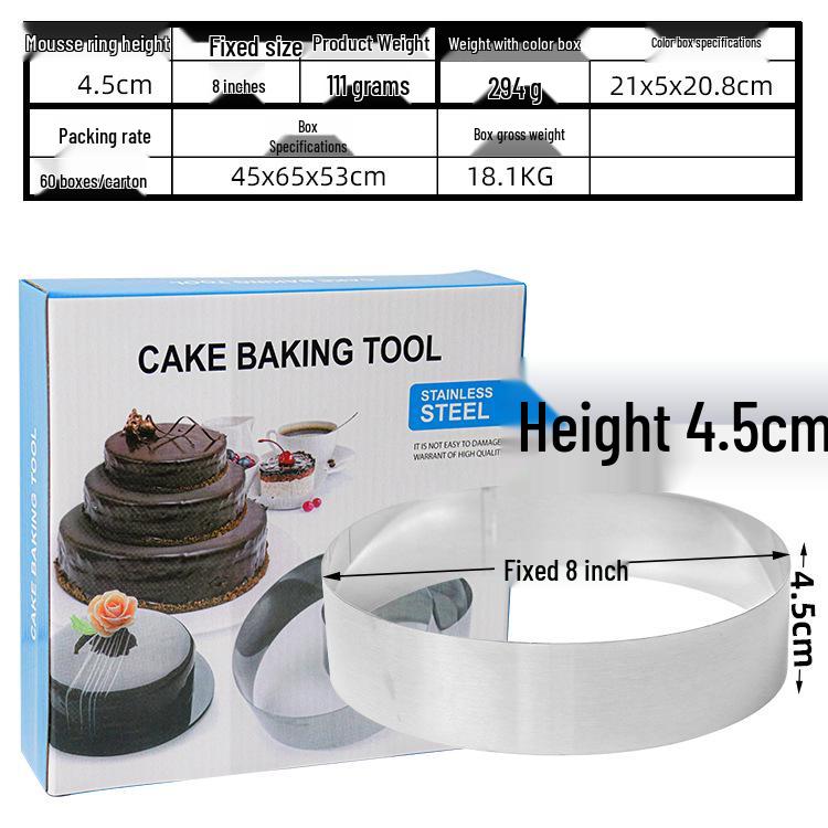 Set mit 9 Mousse-Ringen aus Edelstahl, 15,24-30,48 cm Kuchenback- und Käsekuchen-Schichtformen