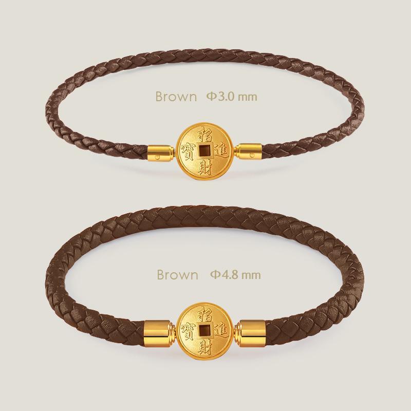 

Винтажный Браслет с Монетами Золотого Цвета для Женщин Настоящий Плетеный Кожаный Браслет 9 Цветов Модные Аксессуары Женские Украшения Подарки 3.0mm&16cm коричневый