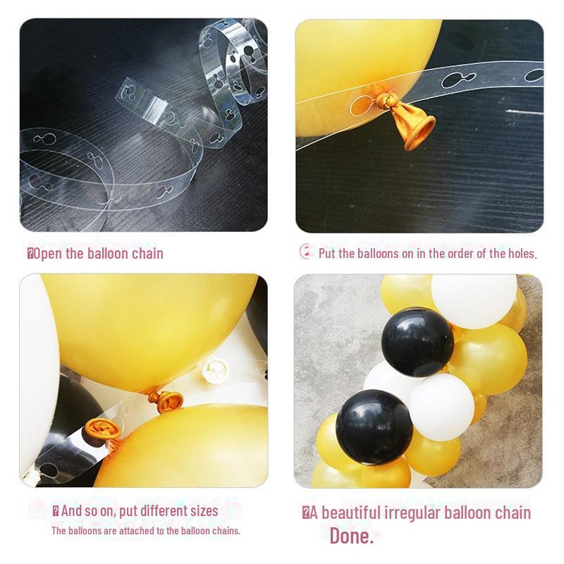 5m Transparent Balloon Chain for Birthday Party Arch Decoration and Wedding Props with Double Holes.