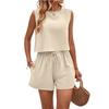 Europäische und amerikanische Damenmode Anzug 1116 Sommer Temperament ärmelloses Oberteil Shorts zweiteiliges Set