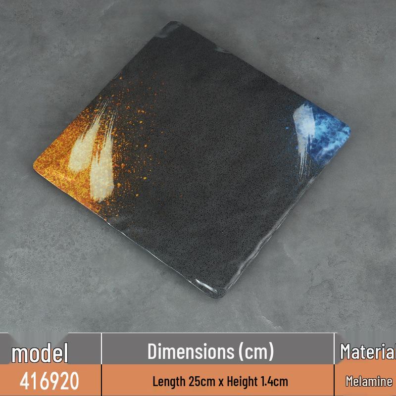 Japanese Rectangular Melamine Plate for Barbecue and Sushi