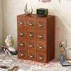 Wood Drawer Type Storage Box Vintage Desk Organizer Boxes Accessory Stash Office Organizing Cases Cosmetics Storage Container
