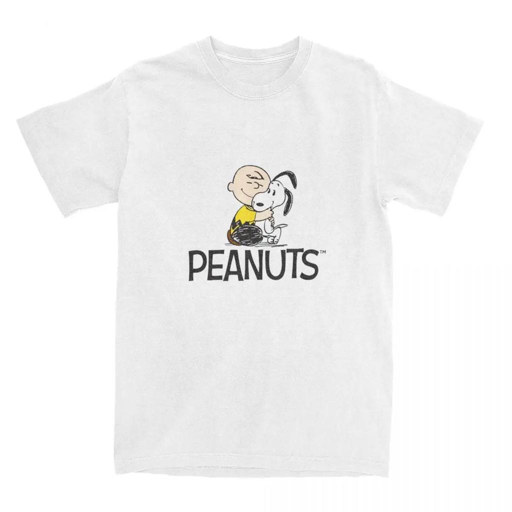 Grappige Snoopy Slaap Peanuts T-shirts Heren Dames 100% Katoen T-shirts Shirt Grote Maten Tops