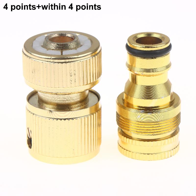 2Pcs Standard Aluminum Hose Connector Set - 4/6'' Tap Fitting Quick Connect For Garden Pipes Hose Connector
