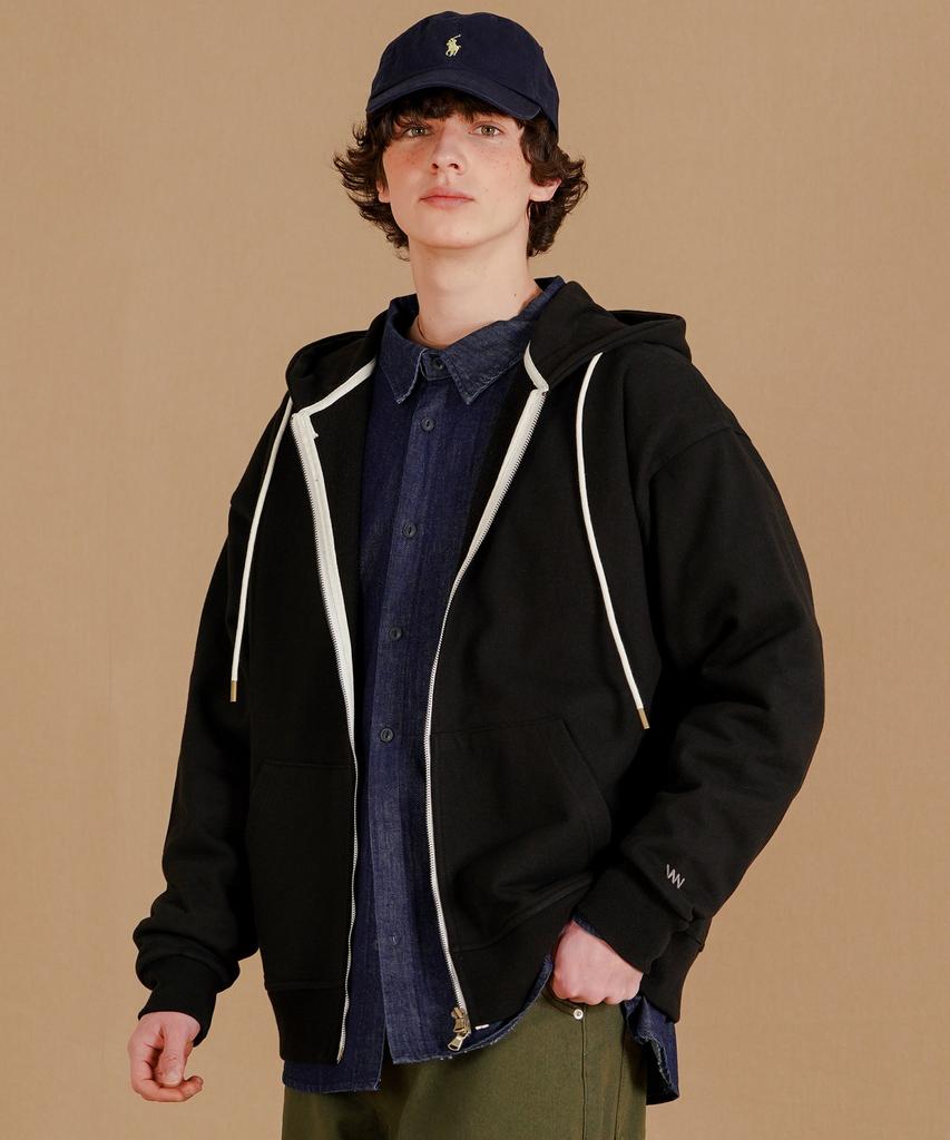 Wv Project Easy Heavy Cotton Zip-Up Black Mjhd7781