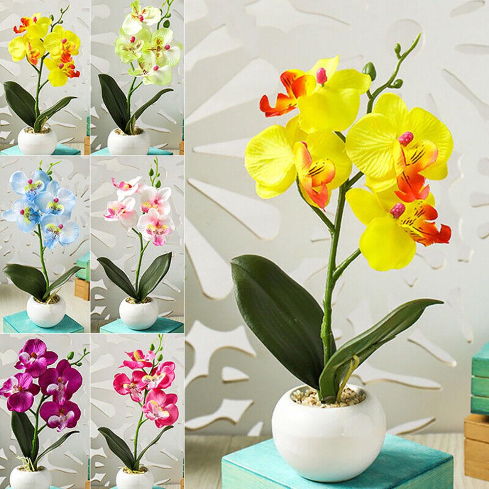 Buy Silk Artificial Fake Orchid Flower Vase Plant Bonsai Party/Garden