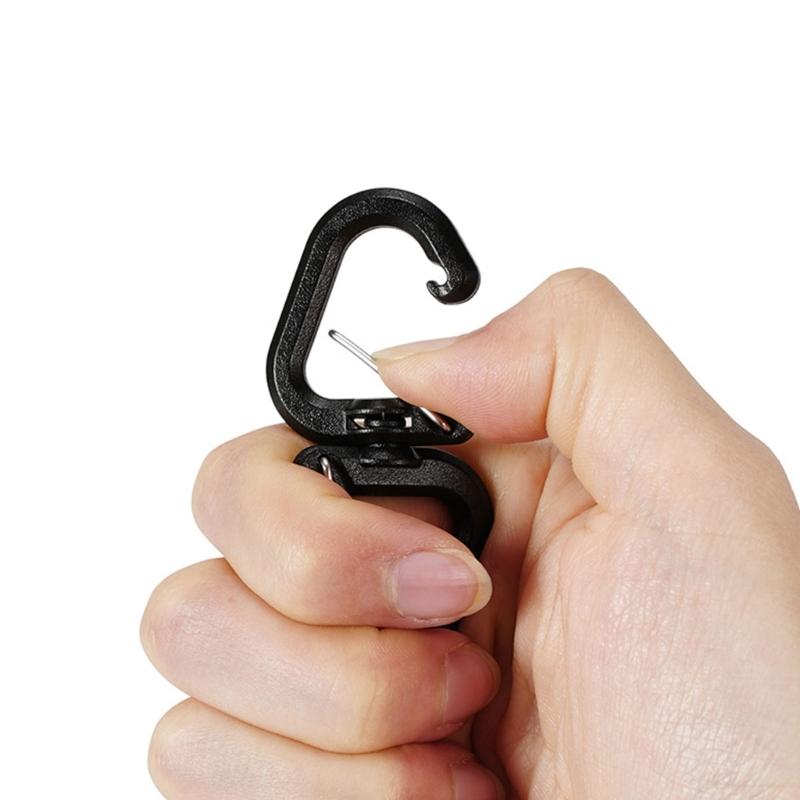 S Shape Carabiner with Lock, 360 Degree Rotation Keychain Carabiner Multifunctional Key Chain Keychain Belt Key Holder