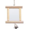 FRCOLOR Parrot Mirror Toy Parakeet Woody Toy Chicken Toys for Chicks Bird Cage Mirror Parrot Chewing Bird Mirror with Rope Bird Accessory Hanging