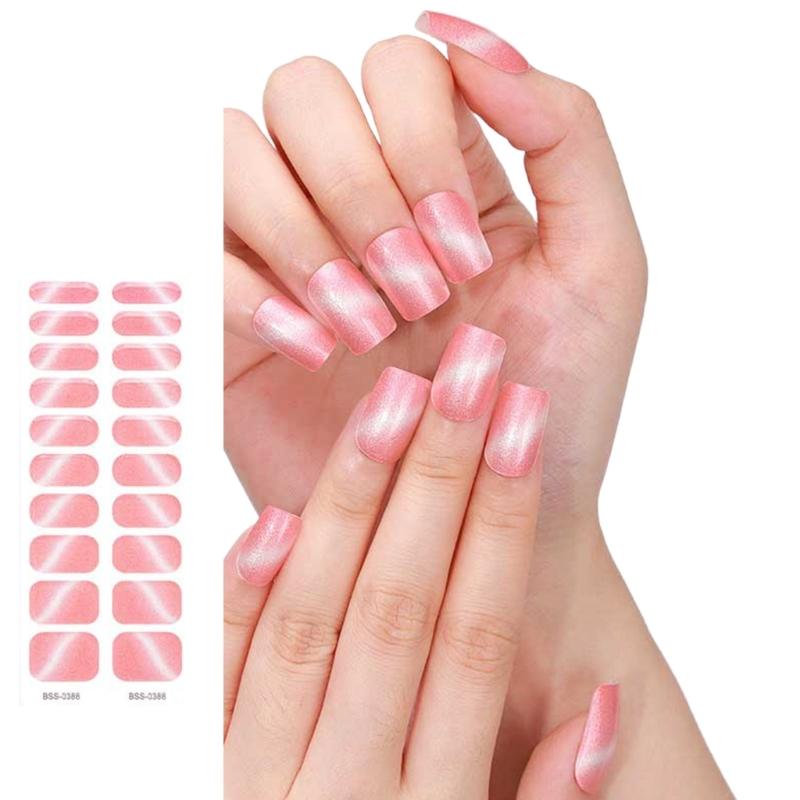 Semi Cured Gels Nails Stickers Nails Polish Strips Korean Style Gels Nails Strips Nails Art Decortions for Party