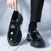 Men Formal Shoes PU Thick Soled Wear-resistant Big Toe Shoes European and American One Foot Casual Business Loafers Size 38-46
