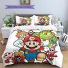 Mario Crayon Drawing Style Duvet Cover & Pillowcases, Mario Fan Hand-drawn Bedding, Great Gift.chl