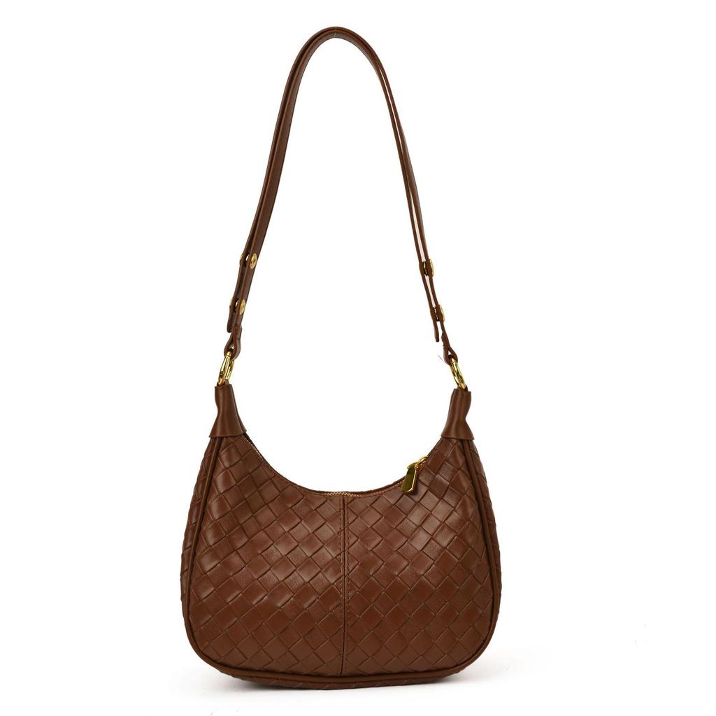 2025 Women's Versatile Woven Shoulder Bag - Fashionable Dumpling Style for Commuters