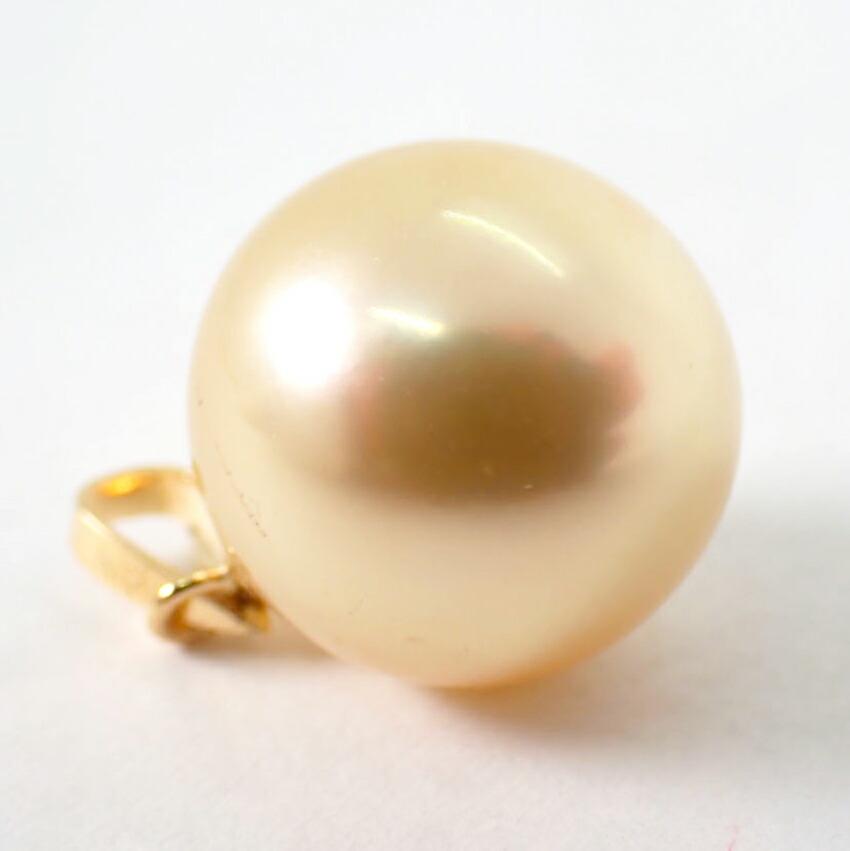 [New] K18 South Sea White Pearl Golden Pearl Pendant Top/j33-12