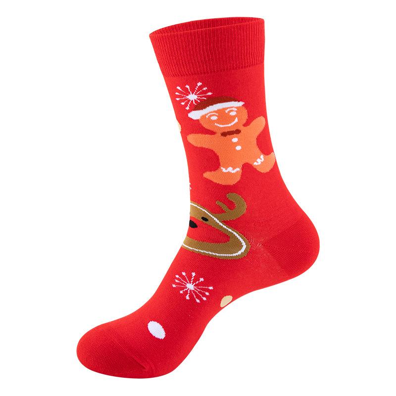 Trendy Christmas Mid-Calf Socks - Santa & Reindeer Festive Gifts for Autumn & Winter