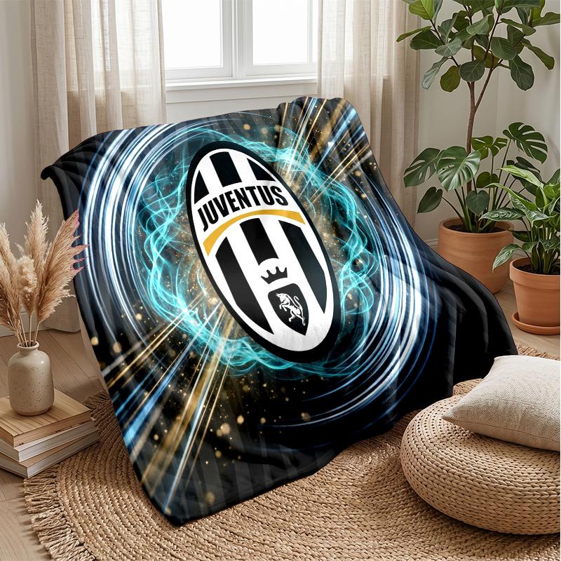 Juventus FC Theme Blanket Soft Flannel Blanket Plush Throw Blanket Cozy Sofa Bed Blanket for Home Decor