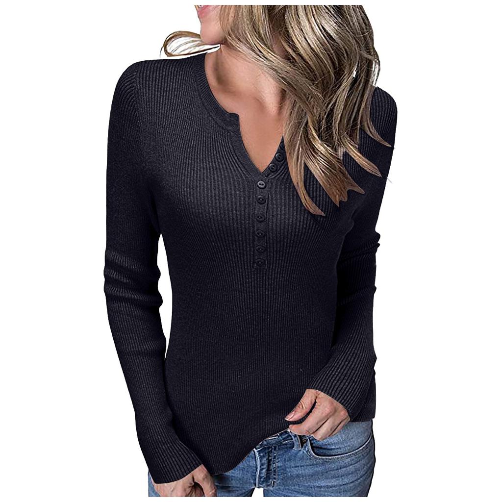 Damen-Tuniken mit Brustausschnitt, langärmelige Hemden, Bluse mit U-Ausschnitt, lässige Oberteile