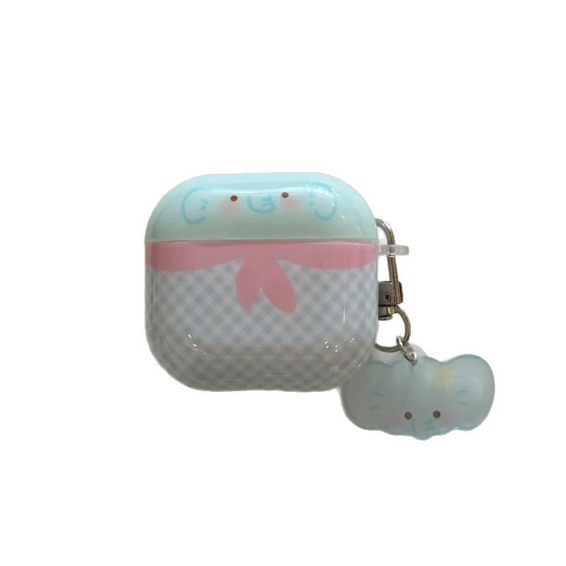 Blue Rhombus Tie Baby Elephant Suitable for Apple AirPods 1st Generation Protective Case Pro1 Wireless Bluetooth Headset Case Pro1
