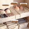 Large Capacity 3-in-1 Wardrobe Organizer: Compartmentalized Storage Box for Shirts, Underwear, Panties, Socks, Cotton & Linen