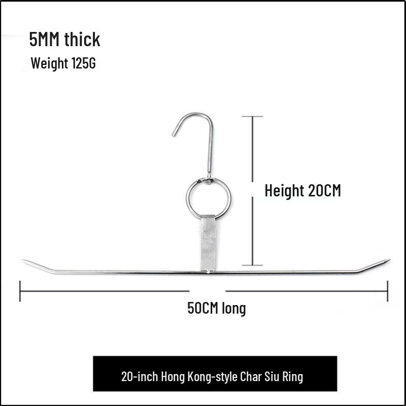 Stainless Steel Roast Meat Hook with Hanging Ring and Pipa Fork