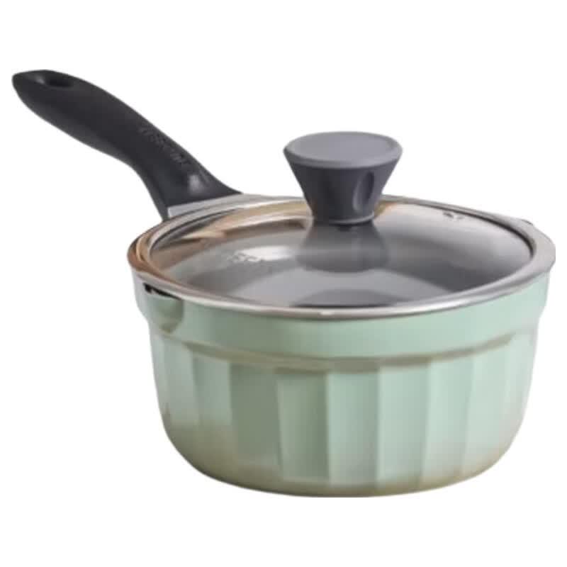 BEIDING 20cm Ceramic Non-stick Milk Pot - Pleated Moonlight Series