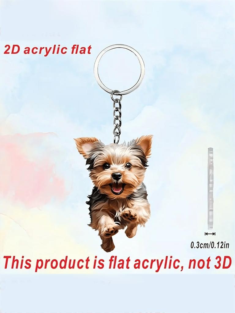 1 uroczy akrylowy brelok z psem skaczącym, odpowiedni do torebek i plecaków, idealny prezent dla pań i dziewcząt, spersonalizowany brelok z psem
