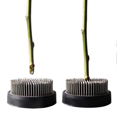 Round Ikebana Kenzan Flower Frog With Rubber Gasket Art Fixed Arranging Tool