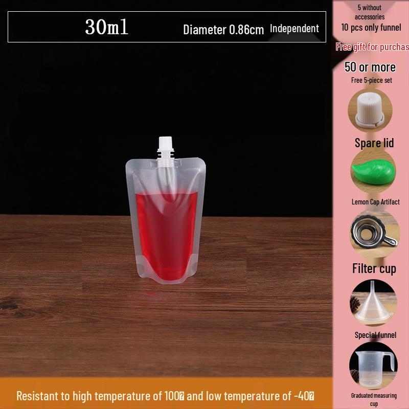 Soy Milk Stand-Up Spout Bag - Reusable, Transparent, Liquid-Safe, Large Diameter Packaging for Soups & Beverages